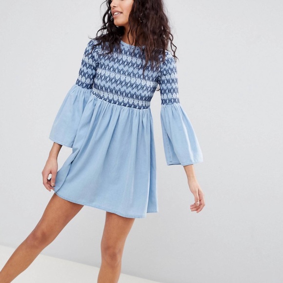 asos denim smock dress
